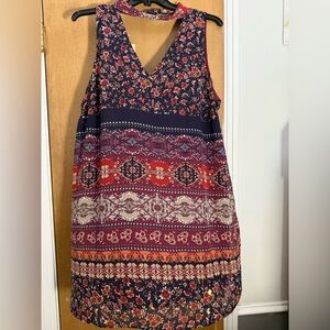 by & by Floral and Paisley Dress - Navy, Red, Orange